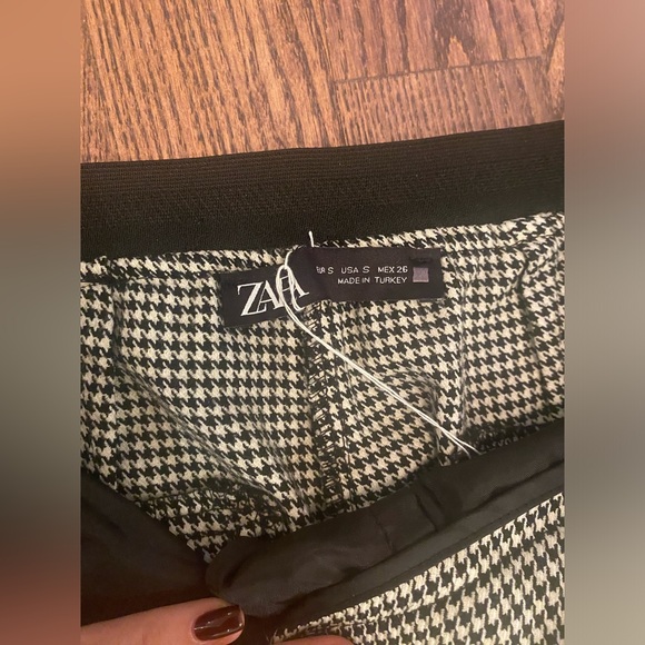 Zara checkered ankle-lenght mid-rise pants size M - Picture 4 of 5